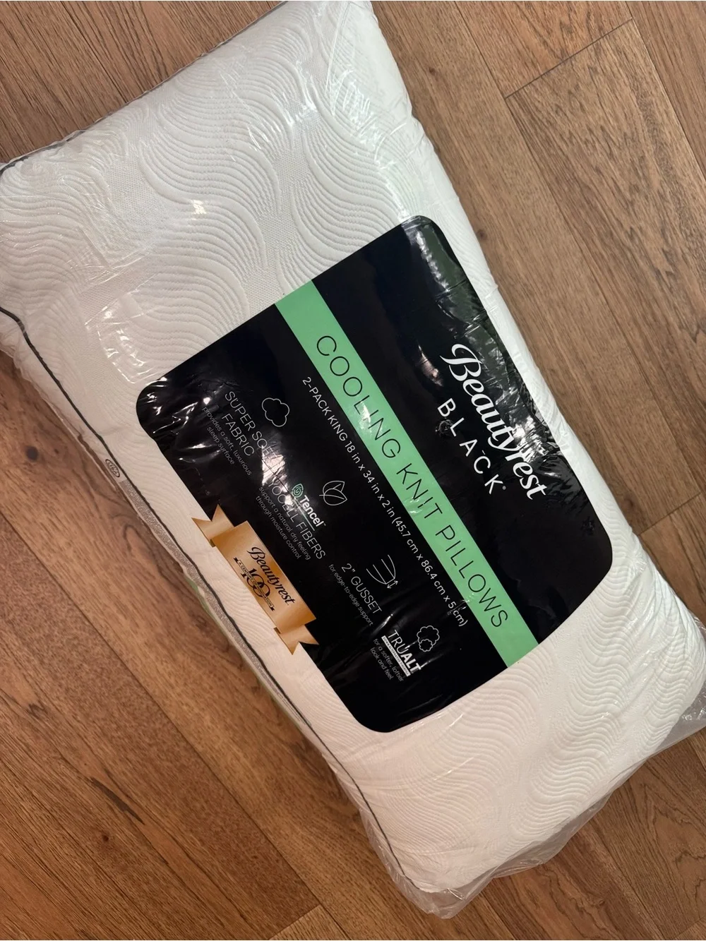 BEAUTYREST BLACK 2pk Luxurious Down Alternative‎ Pillows